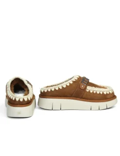 PANTOFOLA CON PELO ESKIMO METAL LOGO