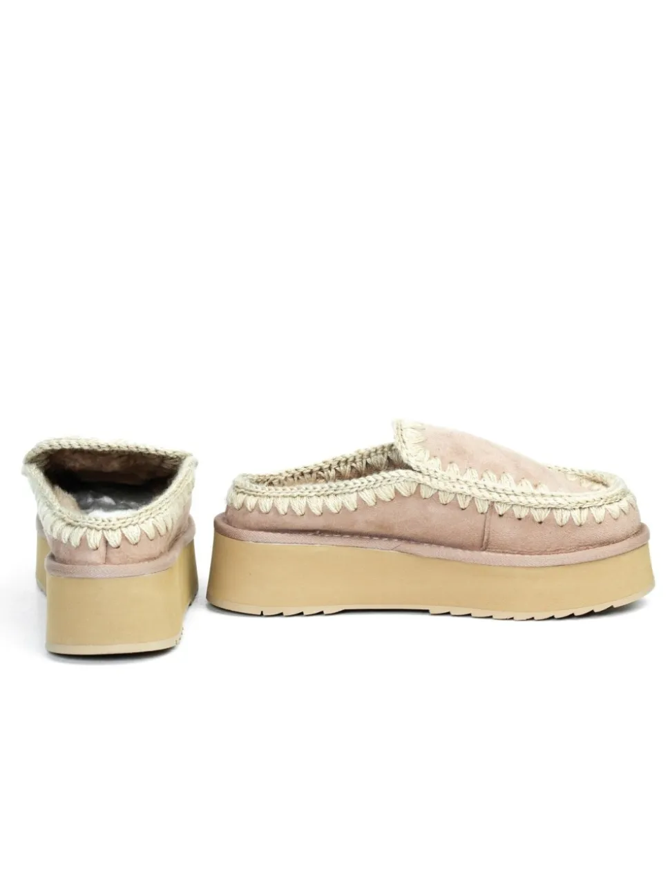 PANTOFOLA CON PELO ESKIMO PLATFORM